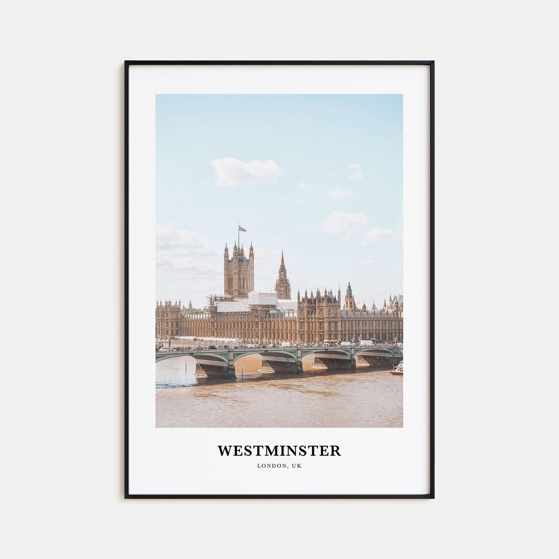 Westminster London Uk Parliament Thames Bridge Travel Poster