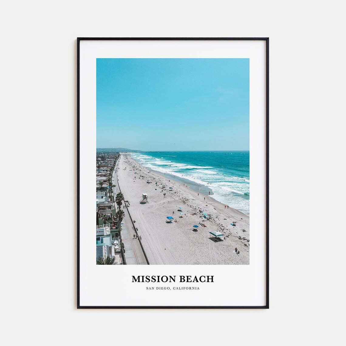Mission Beach San Diego Travel Poster, California