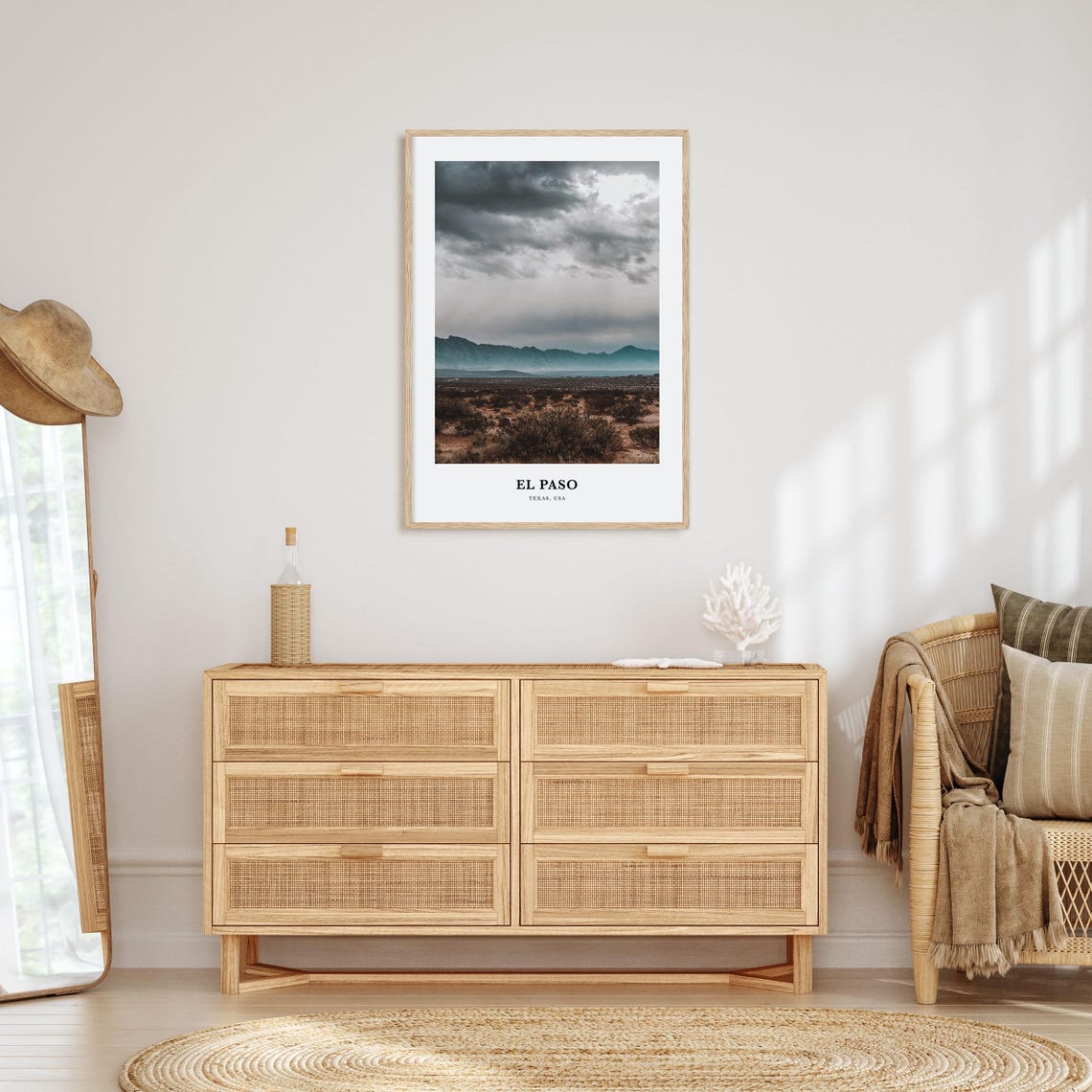 El Paso Texas Desert Landscape With Mountain View Photo Poster - Image 2