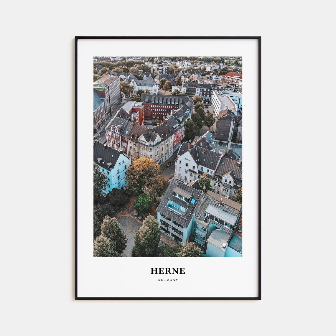 Herne Germany Aerial City Blocks European Travel Photo Poster