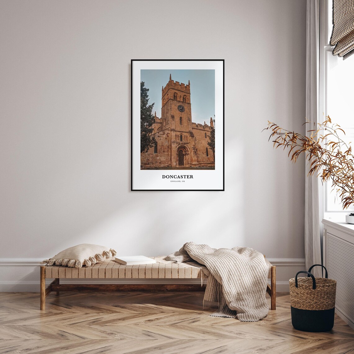 Doncaster England Church Clock Tower Minimalist Historic Poster - Image 3
