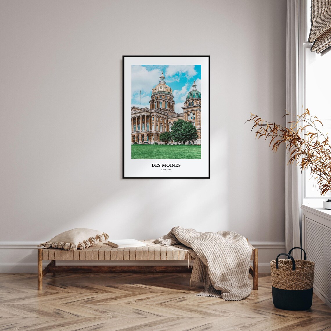 Des Moines Iowa State Capitol Dome Minimalist Travel Photo Poster - Image 3