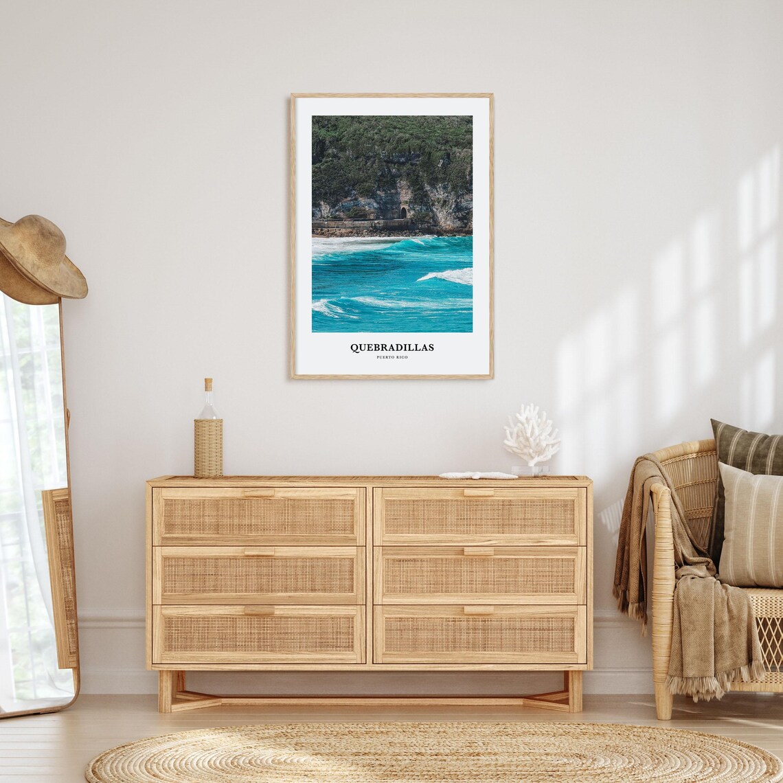 Quebradillas Puerto Rico Turquoise Ocean Waves Coastal Photo Poster - Image 2