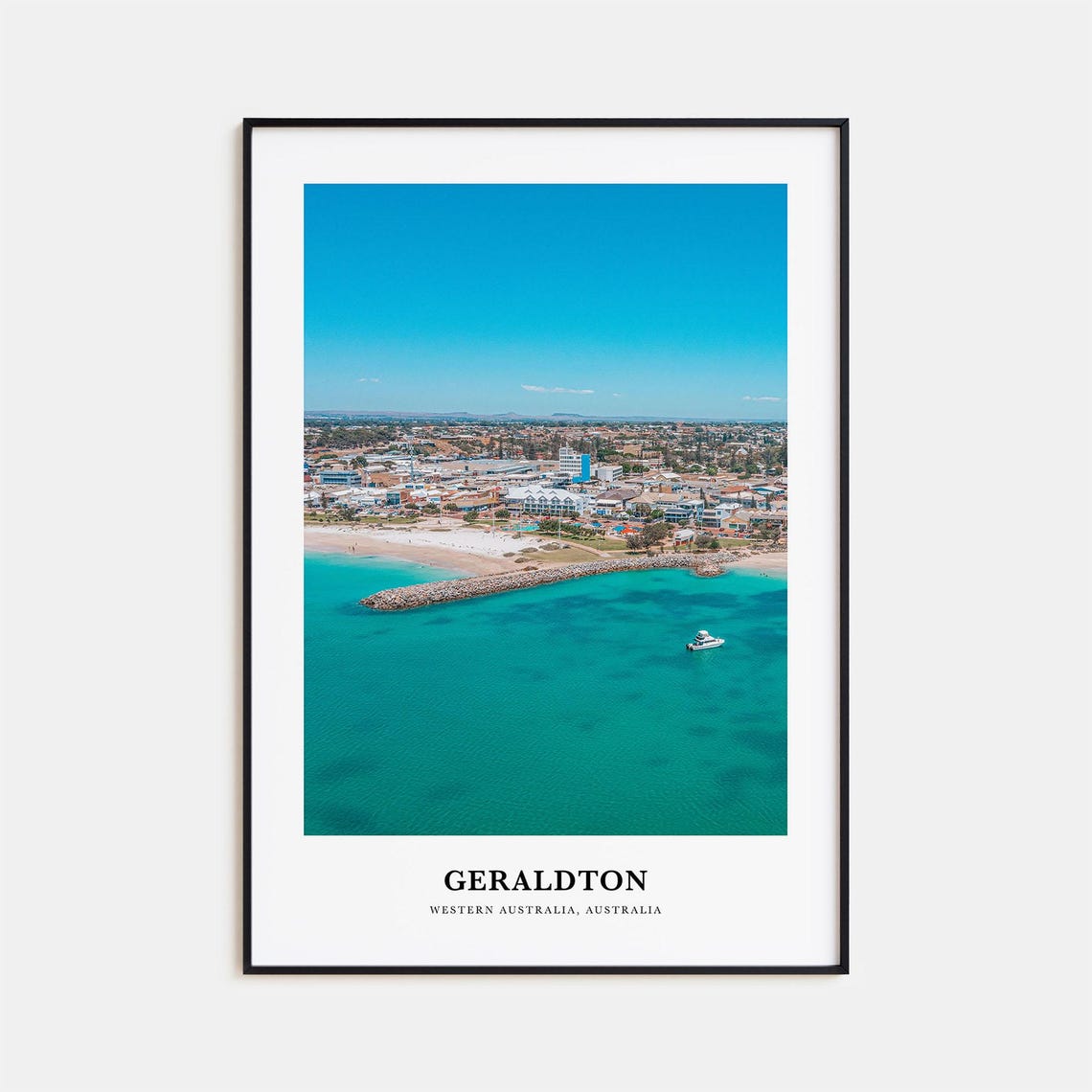 Geraldton Western Australia Turquoise Coast Aerial Travel Poster