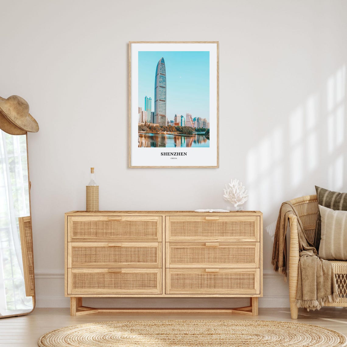 Shenzhen China Modern Skyscraper Water Reflection Skyline Poster - Image 2