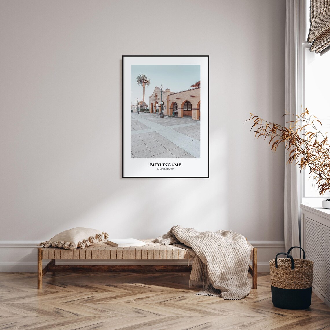 Burlingame Travel Poster, California Wall Art Print - Image 3