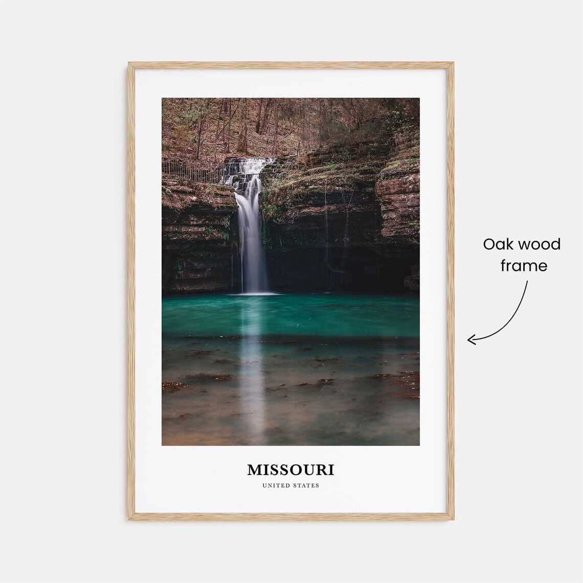 Missouri Waterfall Turquoise Pool Forest Nature Landscape Poster - Image 3