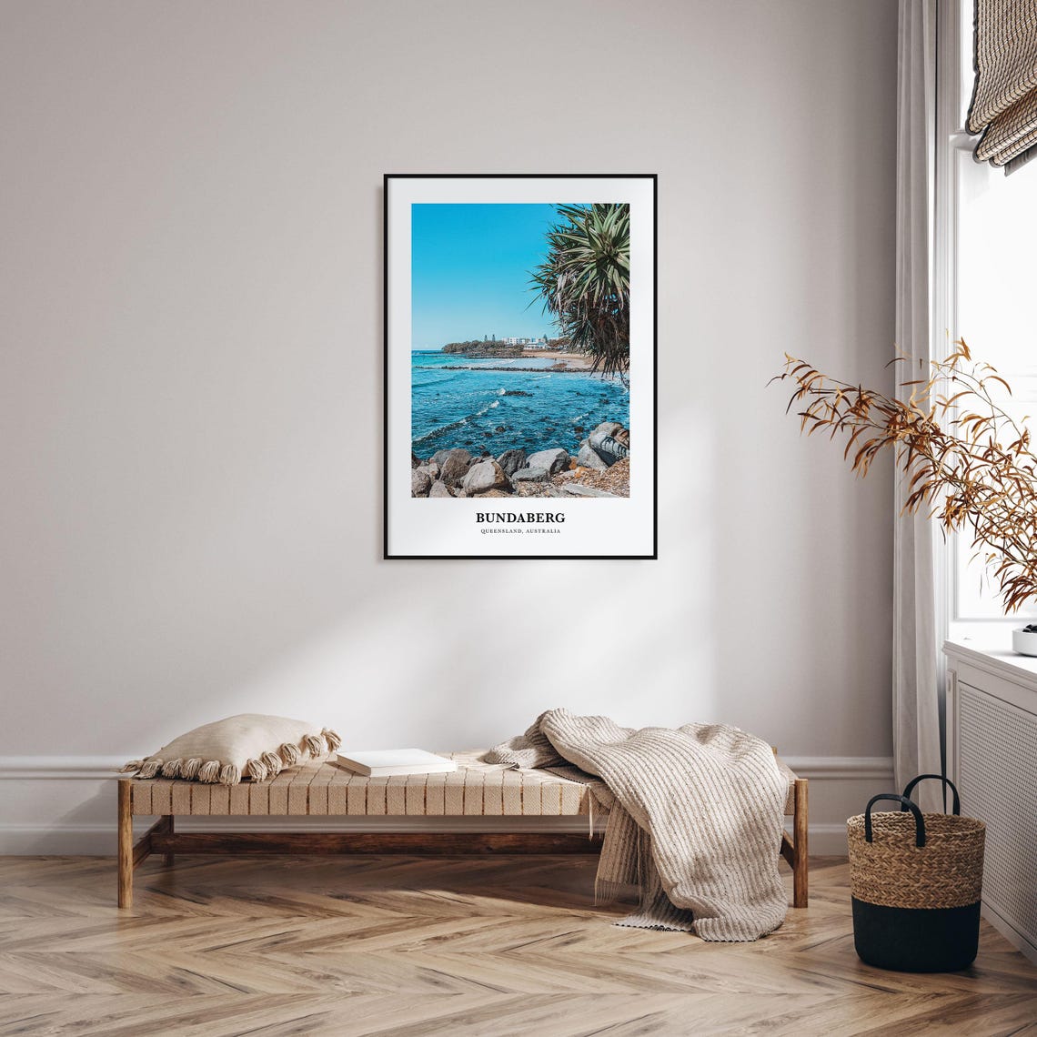 Bundaberg Queensland Rocky Pacific Coastline Tropical Beach Poster - Image 3