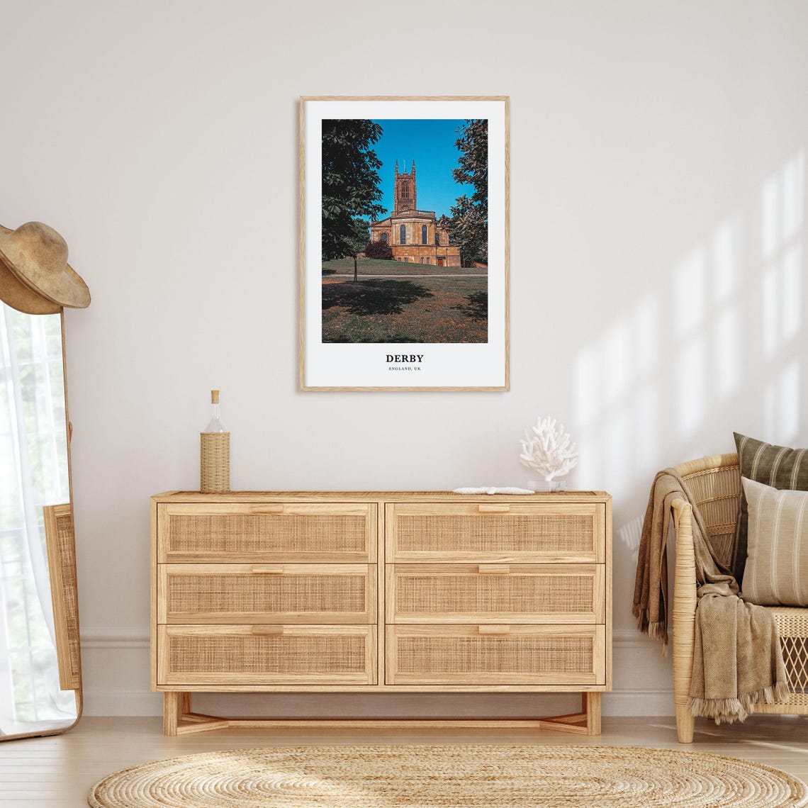 Derby England Historic Cathedral Park Minimalist Travel Poster - Image 2
