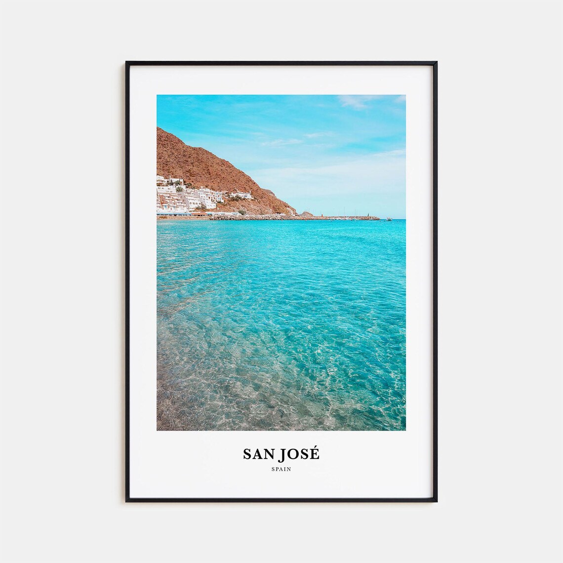 San José Spain Turquoise Bay Coastal Hills Travel Photo Poster