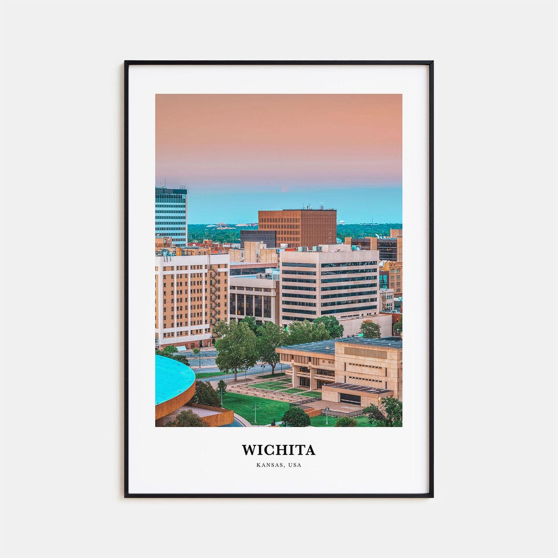 Wichita Print Wichita Photo Poster Wichita Travel Wall Art Wichita Map Print Wichita Photography Print Wichita Wall Dcor Kansas Usa