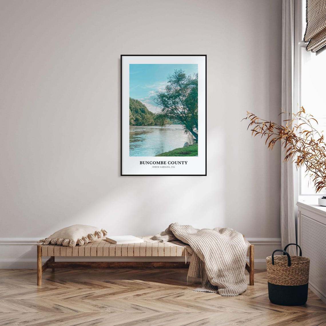 Buncombe County North Carolina River Forest Scenic Photo Poster - Image 3