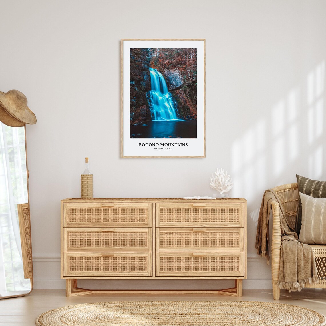 Pocono Mountains Pennsylvania Waterfall Autumn Forest Art Poster - Image 2