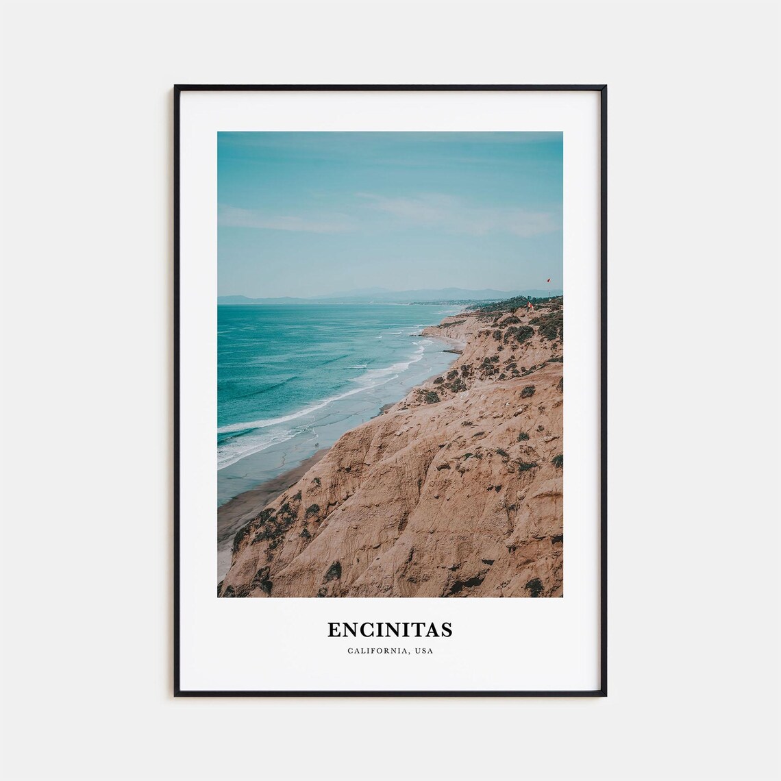 Encinitas California Ocean Cliff Beach Scenic View Photo Poster