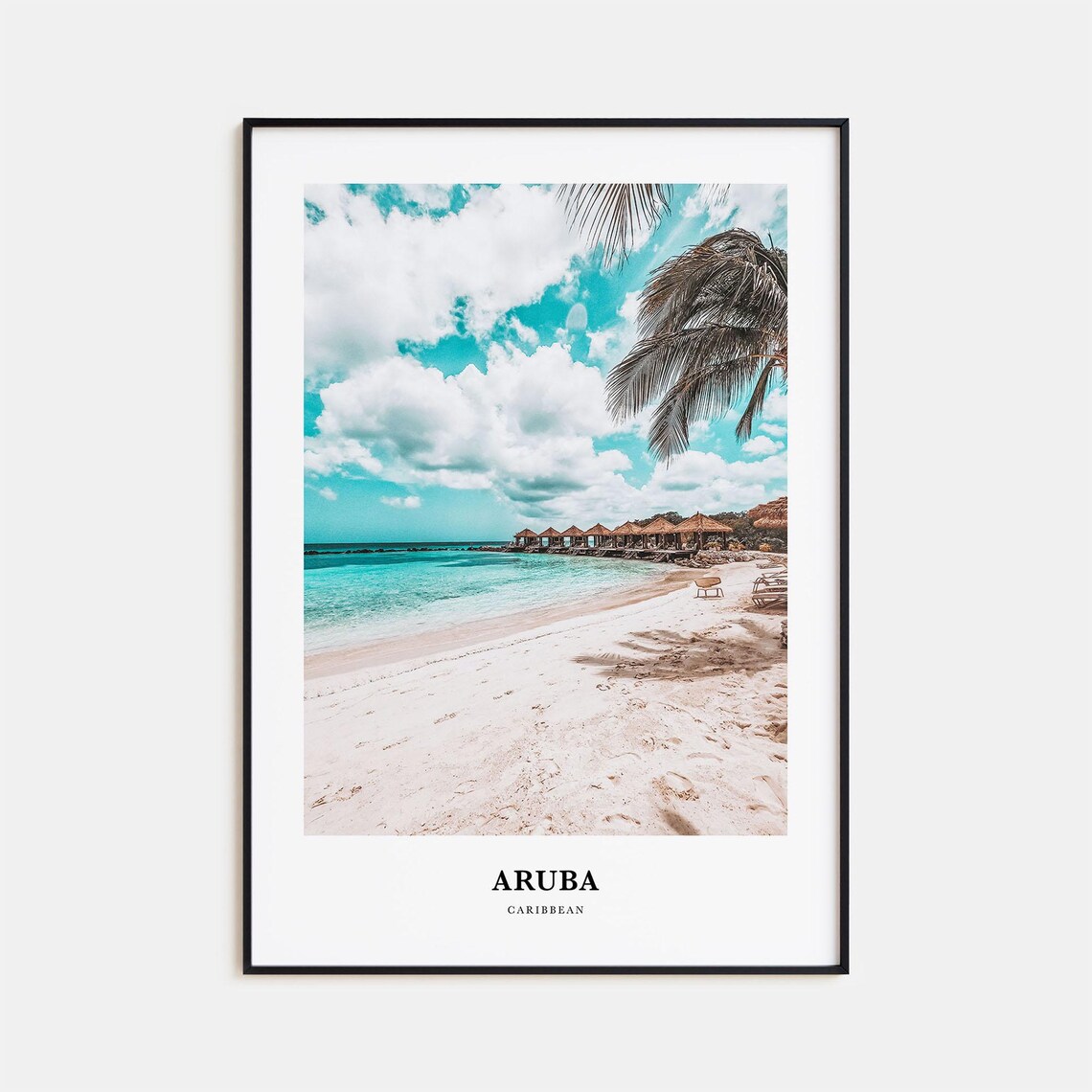 Aruba Travel Poster, Caribbean Map Wall Art