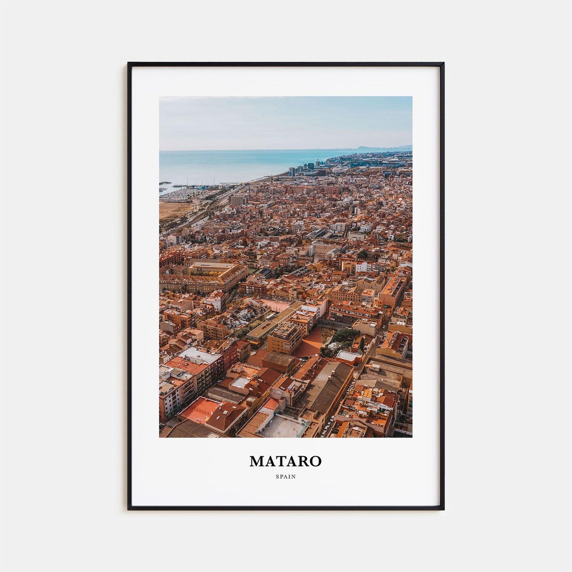 Mataro Spain Coastal City Aerial Old Town Mediterranean Poster