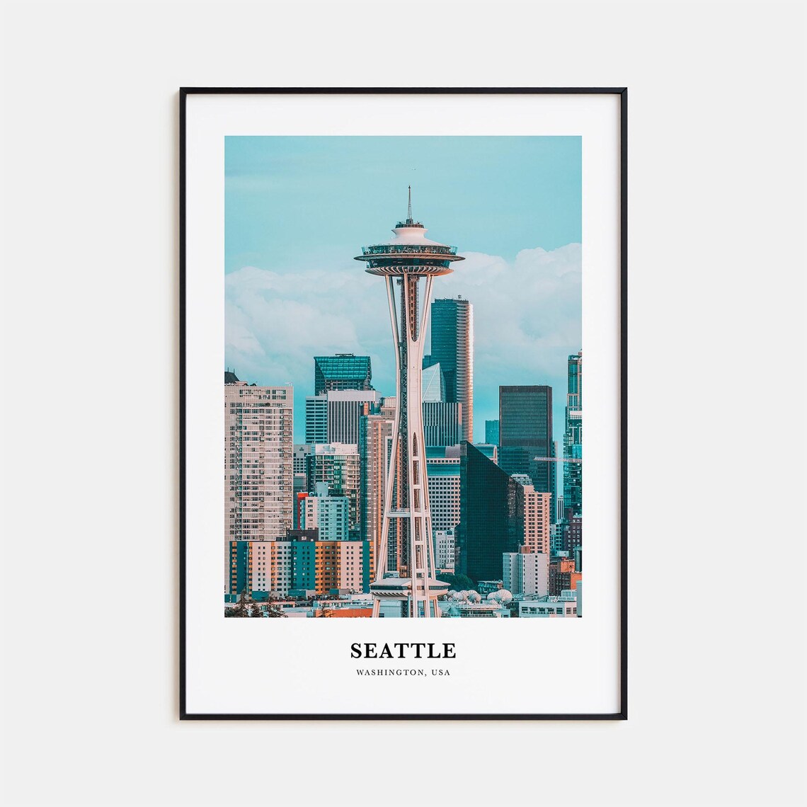 Seattle Washington Space Needle Downtown Skyline Photo Poster