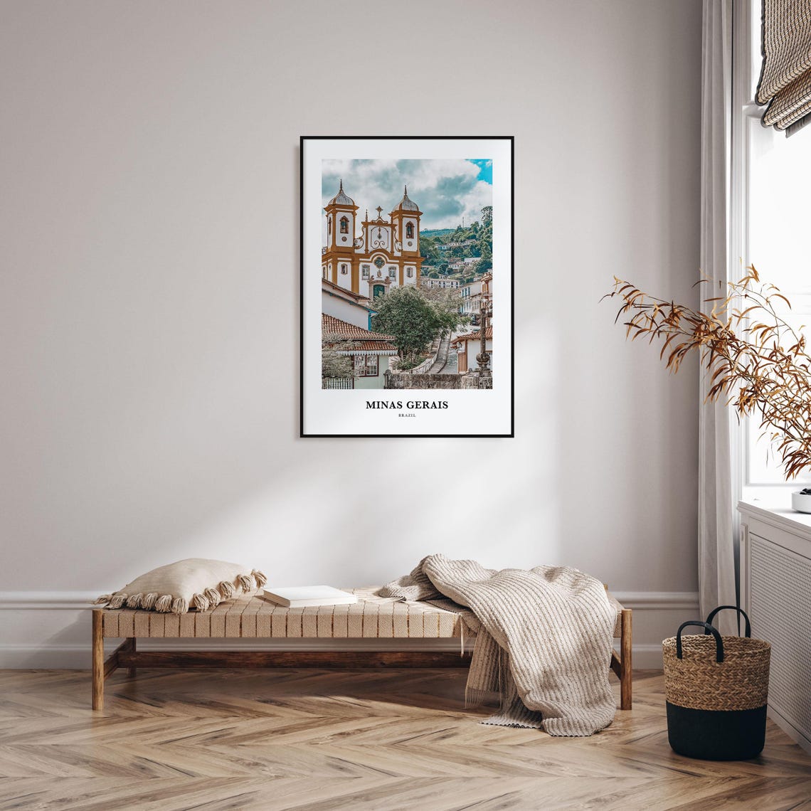 Minas Gerais Brazil Baroque Church Colonial Town View Poster - Image 3