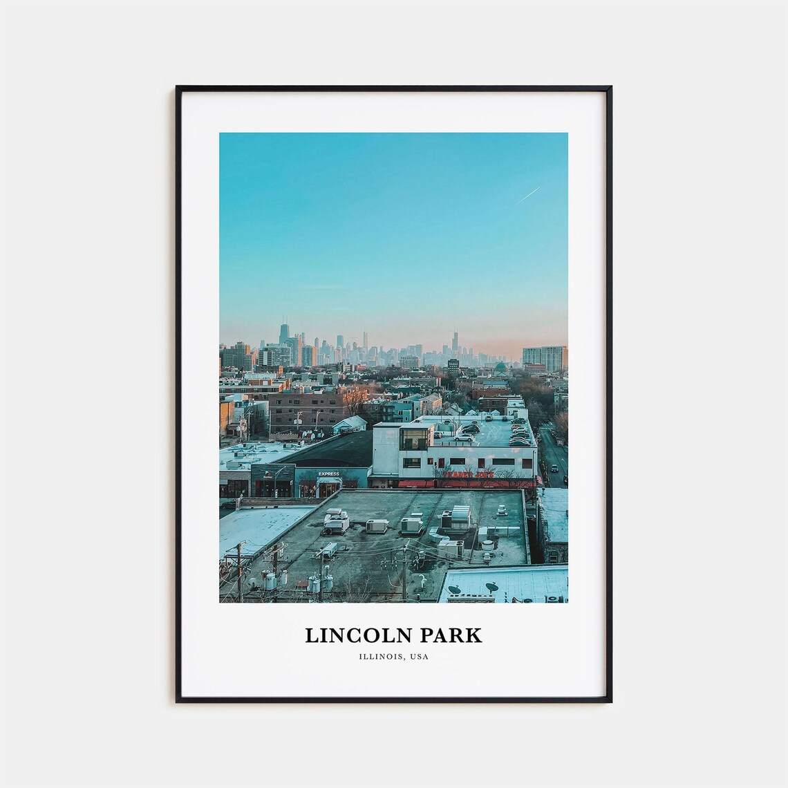 Lincoln Park Chicago Illinois City Skyline Rooftop View Poster