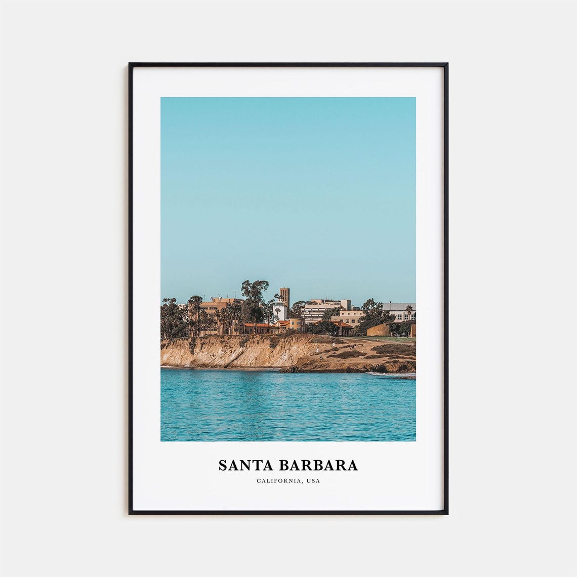 Santa Barbara California Coastal Cliffs Turquoise Ocean View Poster