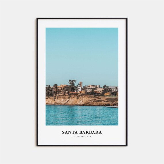Santa Barbara California Coastal Cliffs Turquoise Ocean View Poster