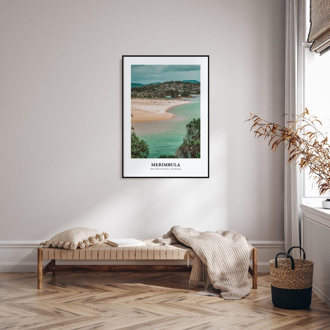 Merimbula Beach Curving Sand Spit Lagoon Coastal Travel Poster - Image 4