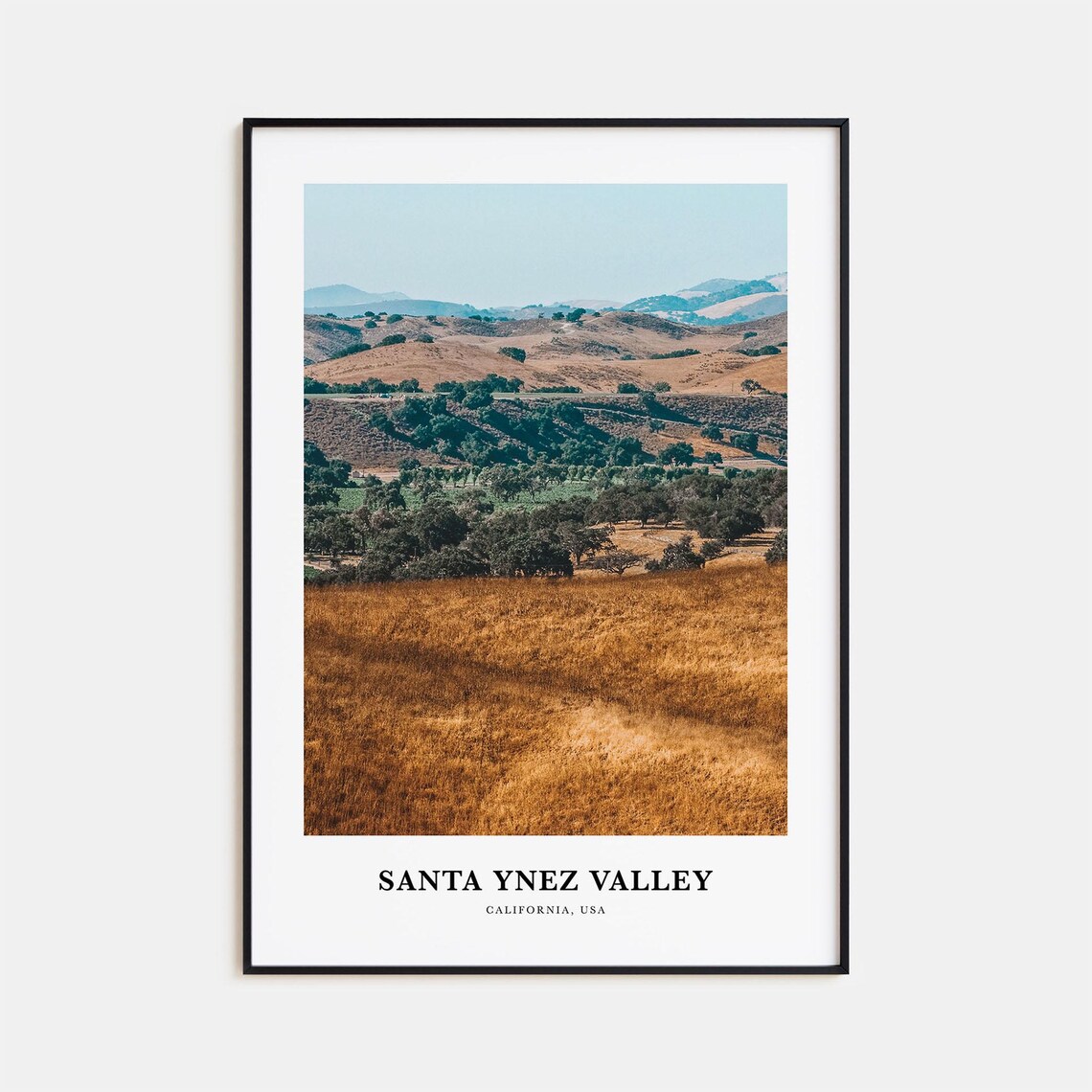 Santa Ynez Valley Travel Poster, California USA