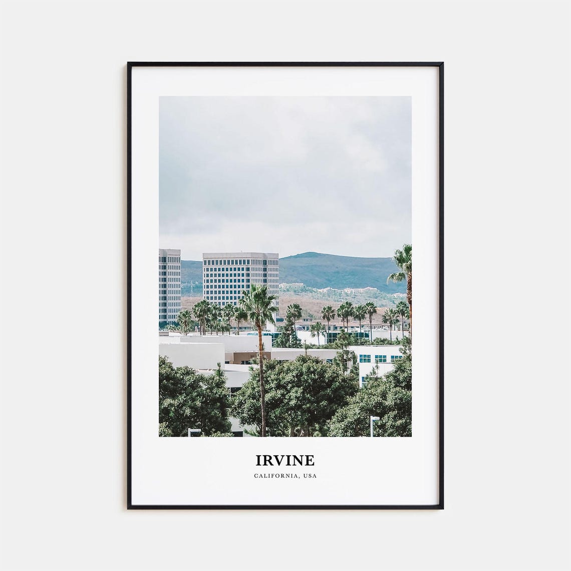 Irvine California City Buildings Palm Trees Hills Photography Poster