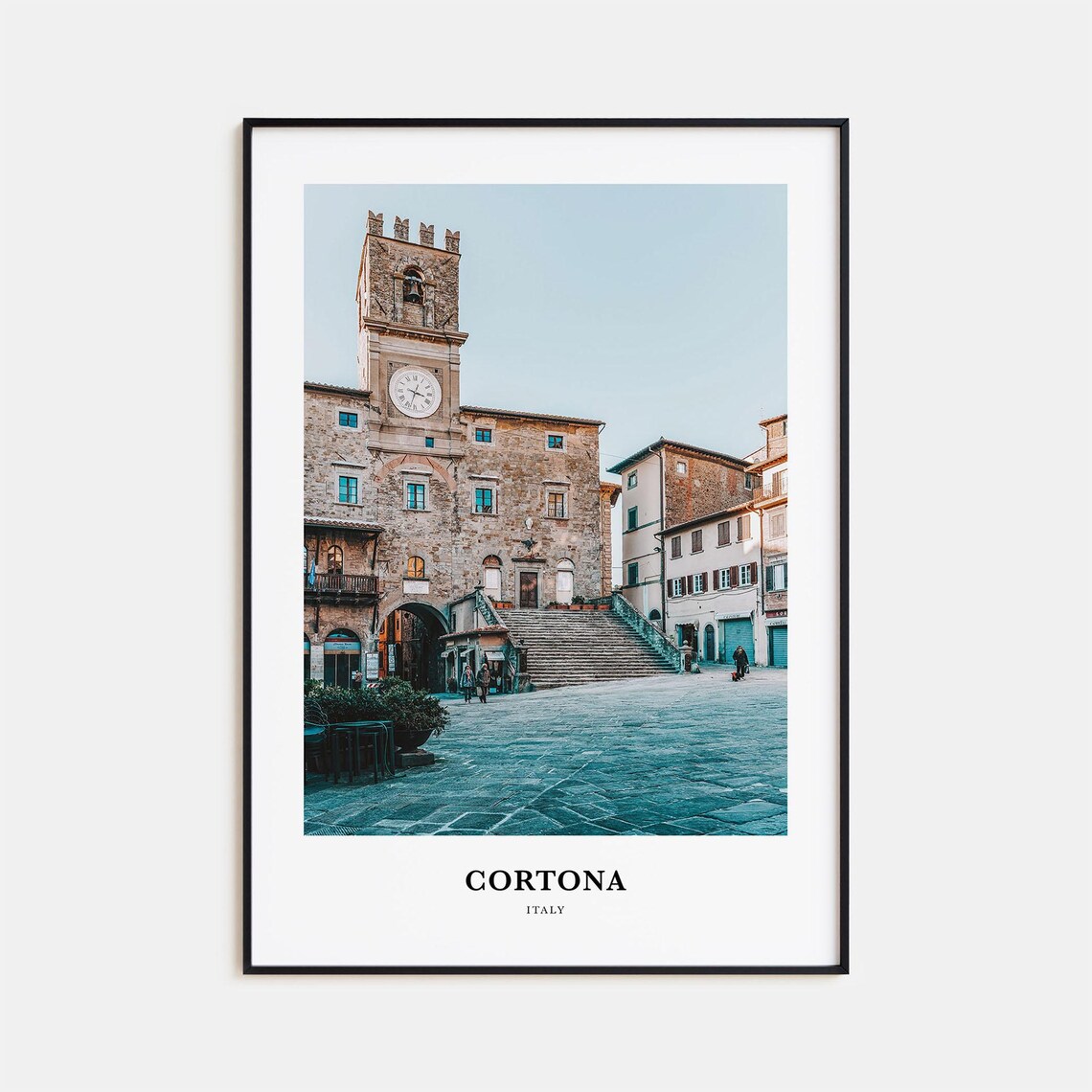 Cortona Travel Poster, Italy Place and Map Art
