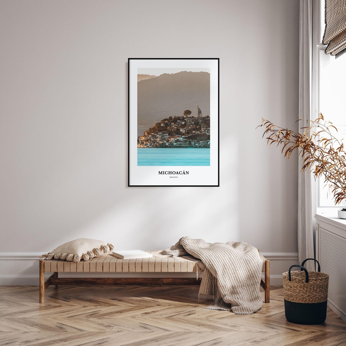 Michoacan Travel Map Photo Poster, Mexico Wall Art - Image 3
