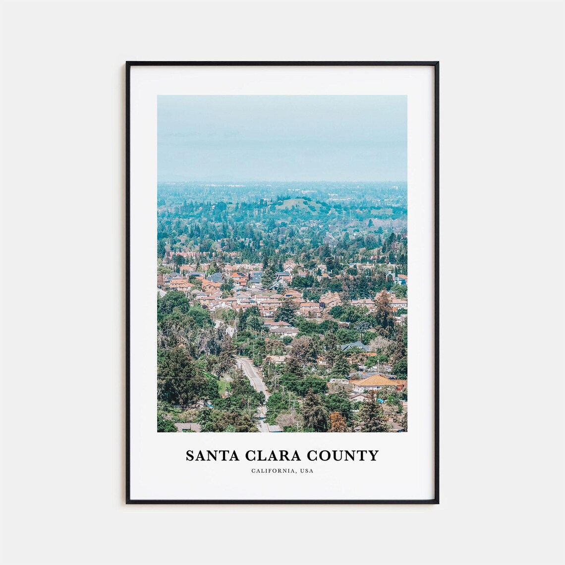 Santa Clara County California Green Valley Suburban Hills Poster