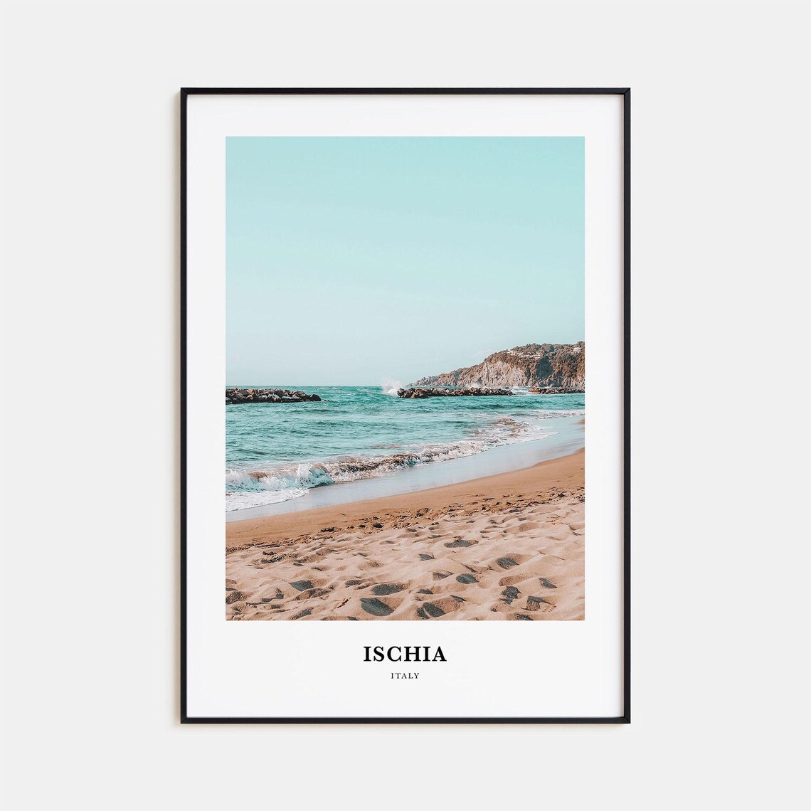 Ischia Travel Poster, Italy Map Wall Art Print