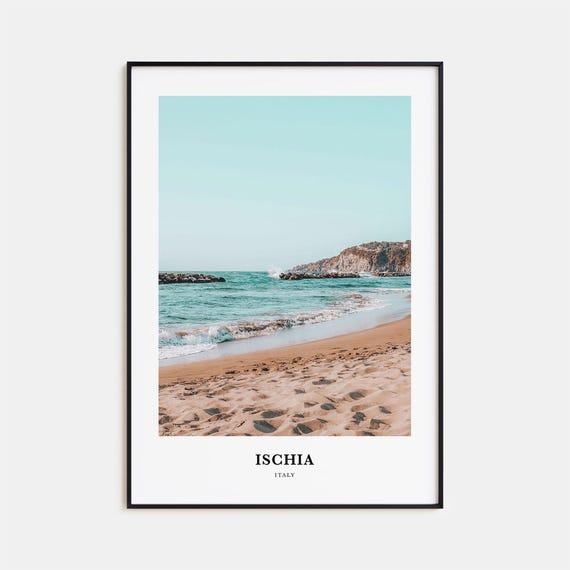 Ischia Travel Poster, Italy Map Wall Art Print