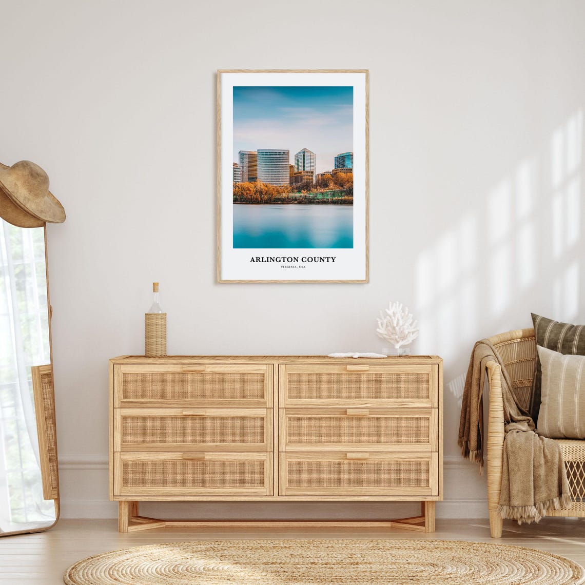 Arlington County Virginia Skyline River Golden Hour City Poster - Image 2