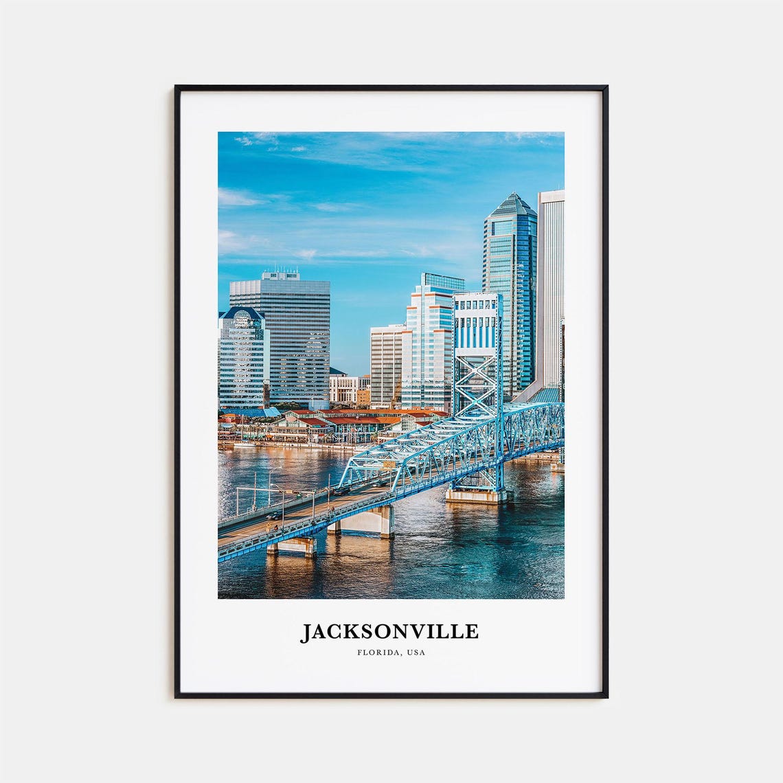 Jacksonville Print Jacksonville Photo Poster Jacksonville Travel Wall Art Jacksonville Map Print Jacksonville Photography Florida Usa