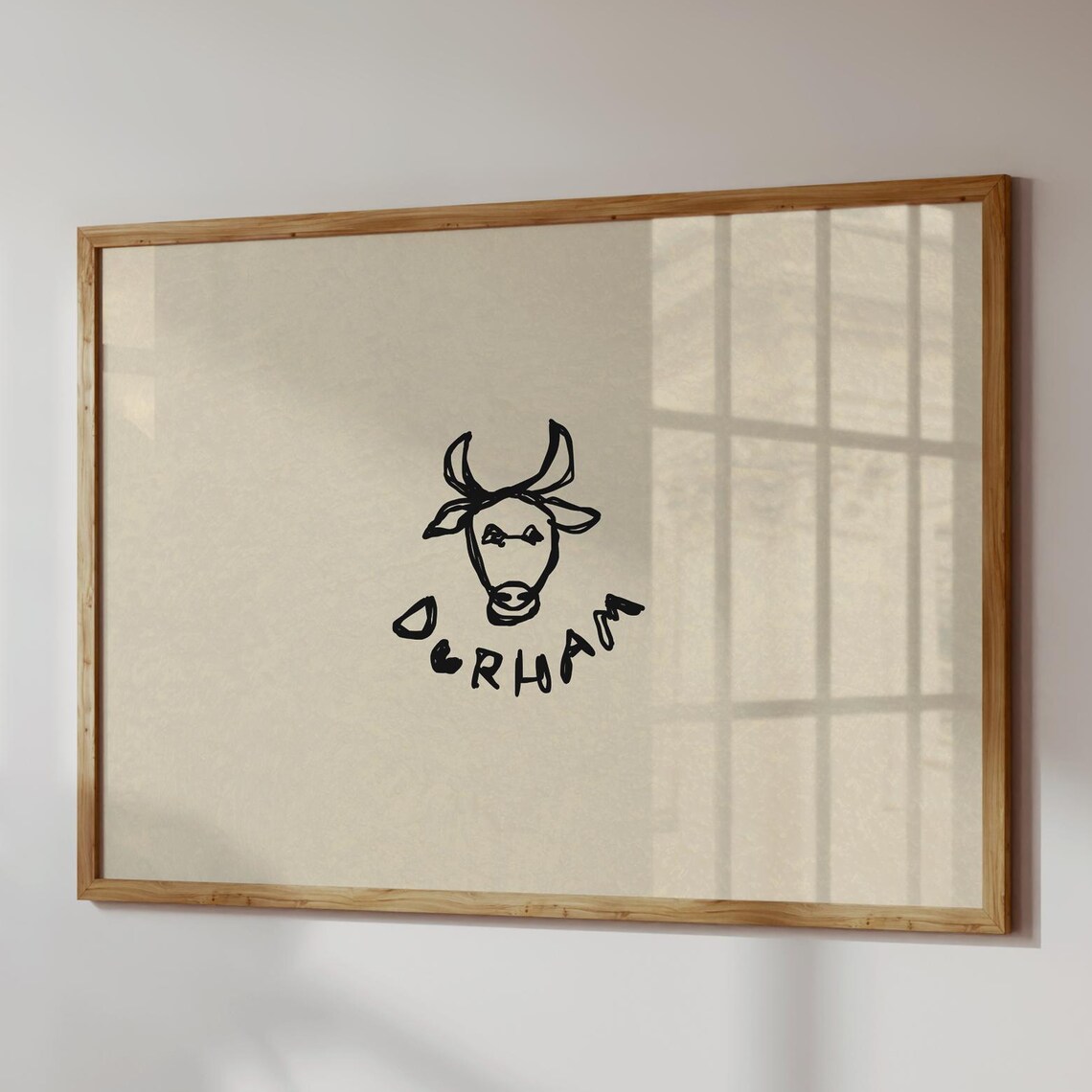 Durham NC Bull City Handdrawn Art Print