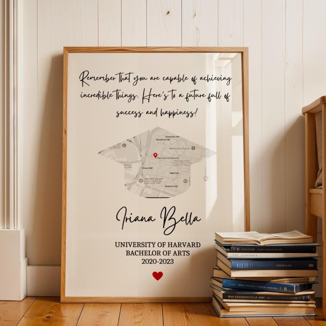 Personalized Graduation Map Cap Keepsake Graduation Gift Poster - Image 8