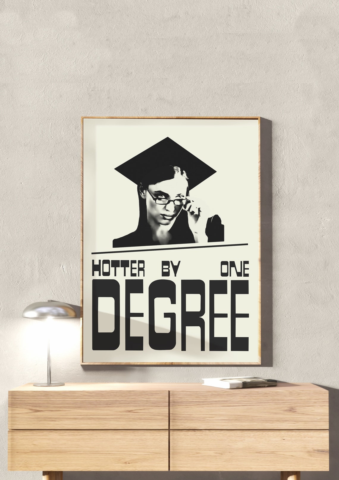 Hotter By One Degree Print Set Graduation Decoration Masters Degree Gift Funny Graduation Card Instant Png - Image 2