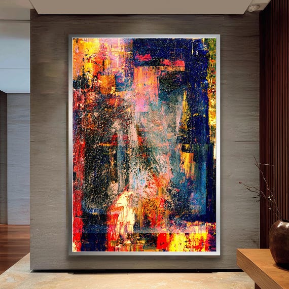 Abstract Oil Painting Style Canvas Wall Art Modern Textured Print Contemporary Home Decor