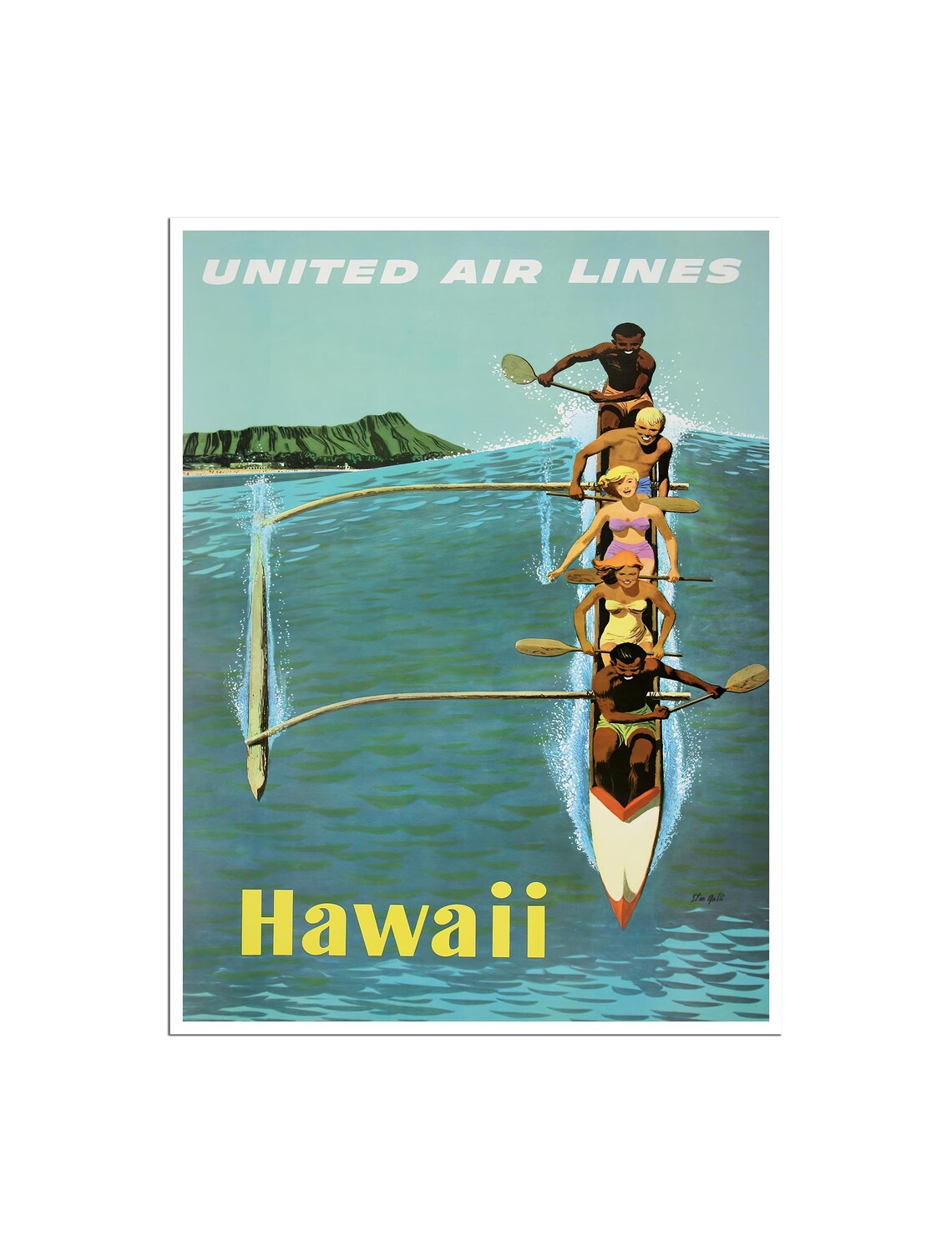 Hawaii Travel Poster, Hawaiian Decor Wall Art Print