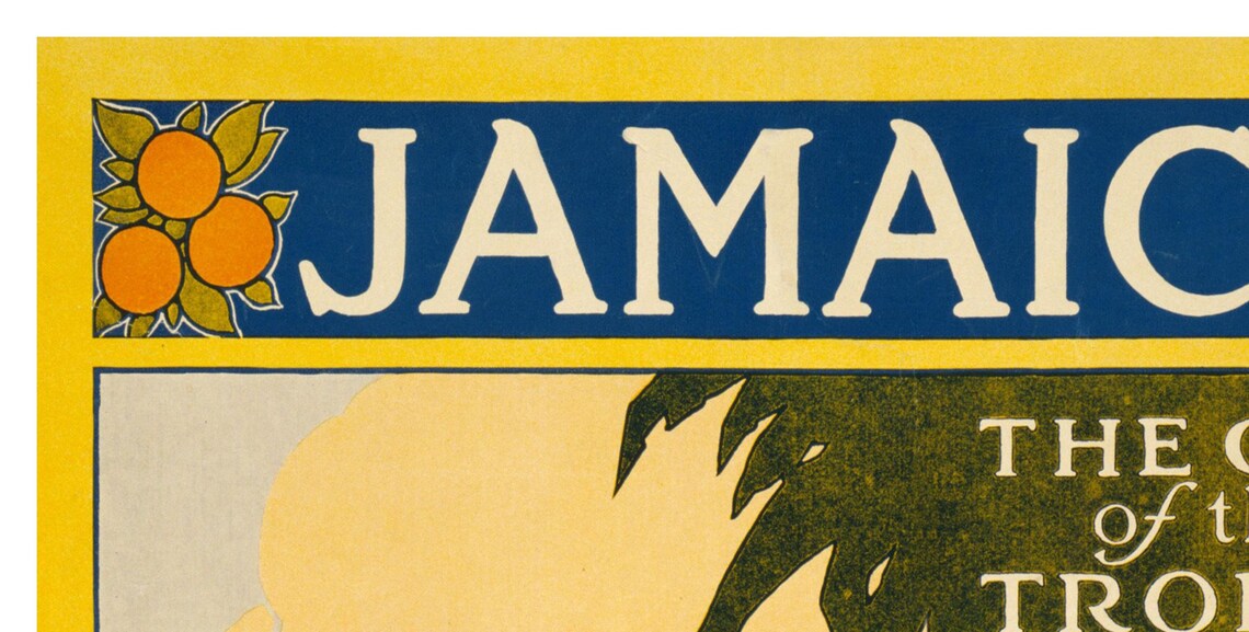 Jamaica Gem of the Tropics Steamship Art Vintage Travel Poster - Image 2