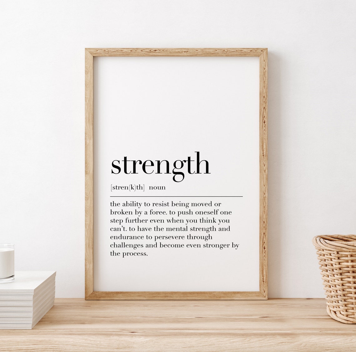 Strength Poster Strength Definition Print Strength Quote Wall Art Dictionary Poster Motivational Print Wall Decor - Image 2