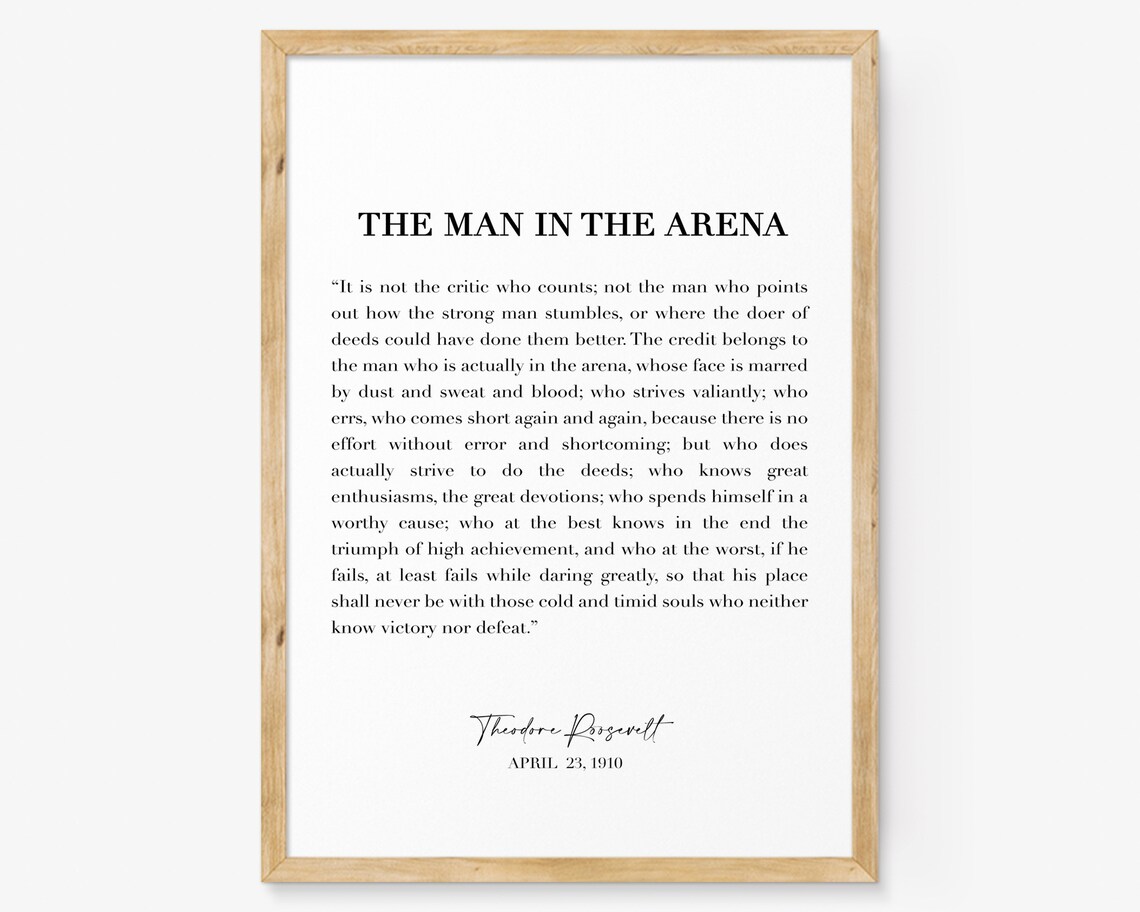 The Man In The Arena Quote, Modern Art Print - Image 2