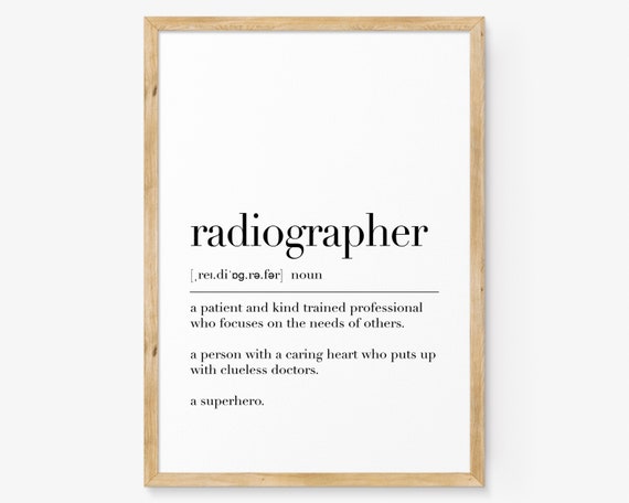 Radiographer Poster Radiographer Definition Print Radiographer Wall Art Quote Print Wall Decor Dictionary Poster