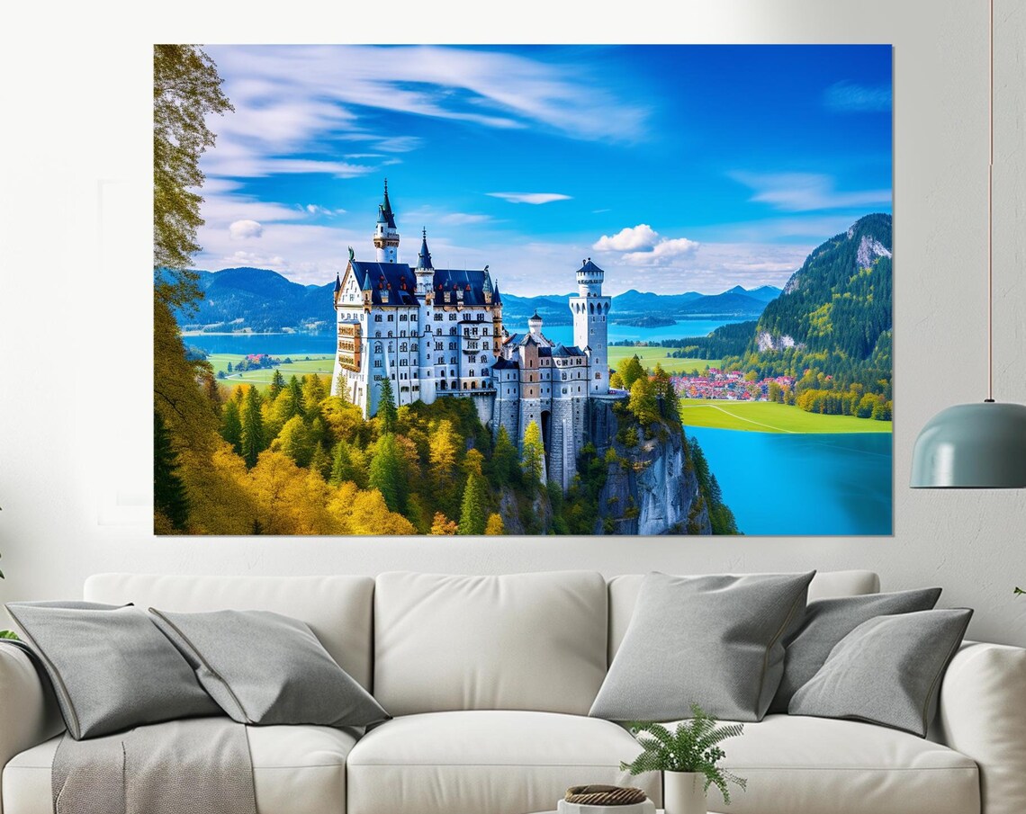 Neuschwanstein Castle Abstract Art Print, German Landmark