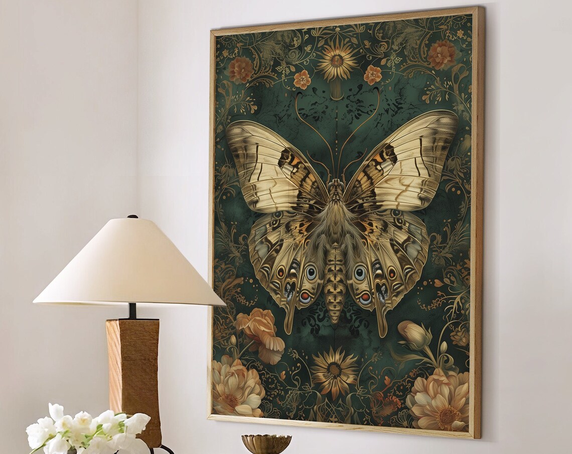 William Morris-Inspired Butterfly Art Print