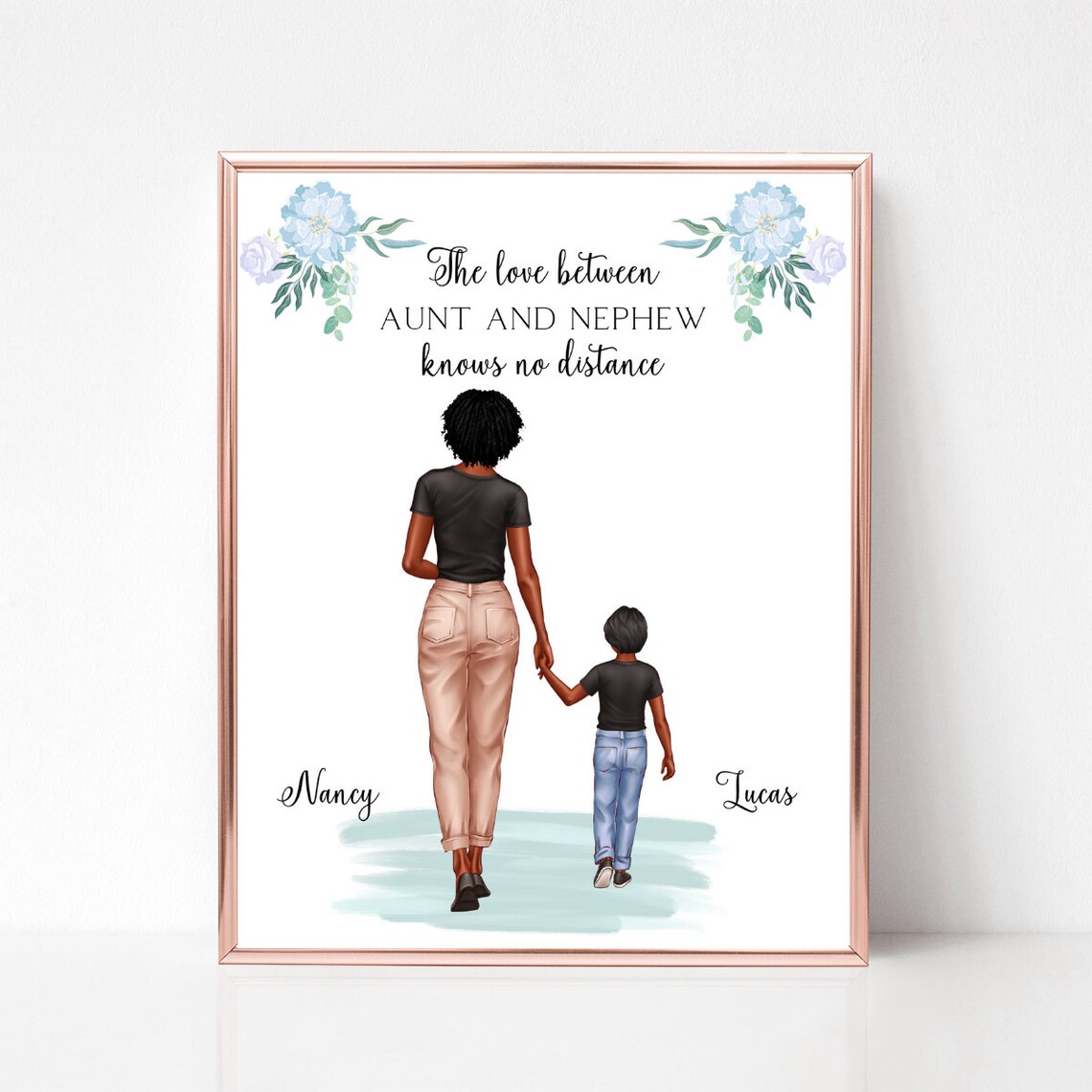 Aunt and Nephew Long Distance Knows No Distance Quote Poster - Image 2