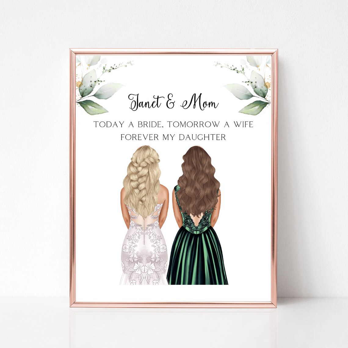 Today a Bride Tomorrow a Wife Forever My Daughter Quote Poster