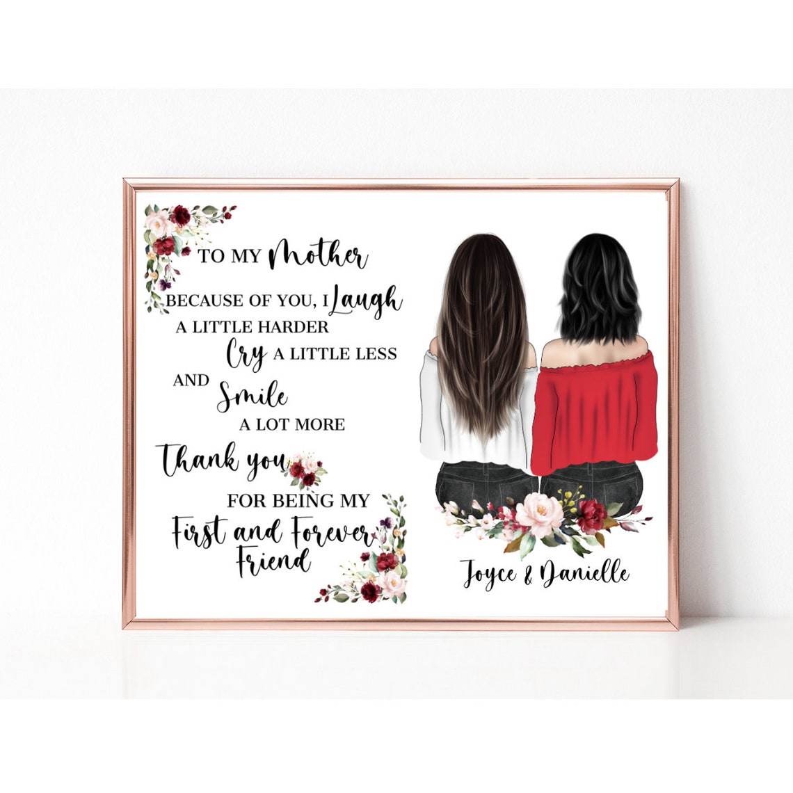 To My Mother First and Forever Friend Quote Custom Poster Gift Art - Image 2
