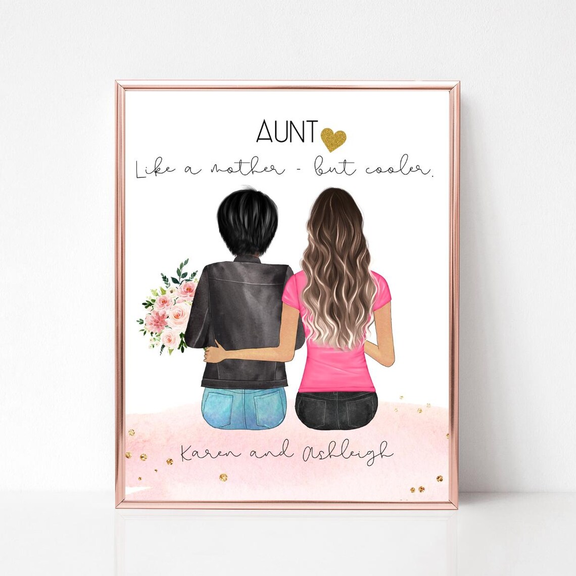 Aunt And Niece Like A Mother But Cooler Quote Portrait Poster - Image 2